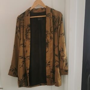 Dynamite Gold Floral Print Blazer
